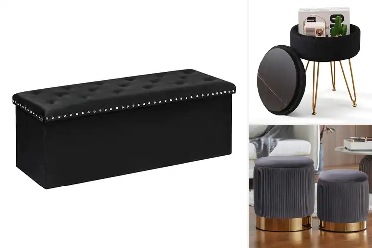 Detailed view of Best Luxury Velvet Ottoman