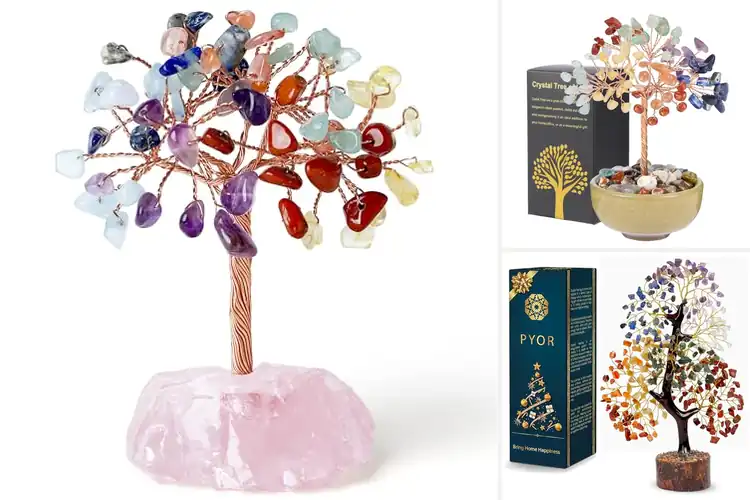 Detailed view of Best Seven Chakra Crystal Tree