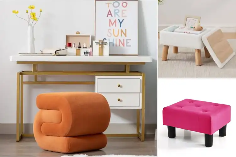 Detailed view of Best Velvet Footstool Comfort