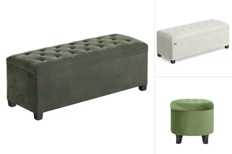 Detailed view of Best Velvet Storage Ottomans